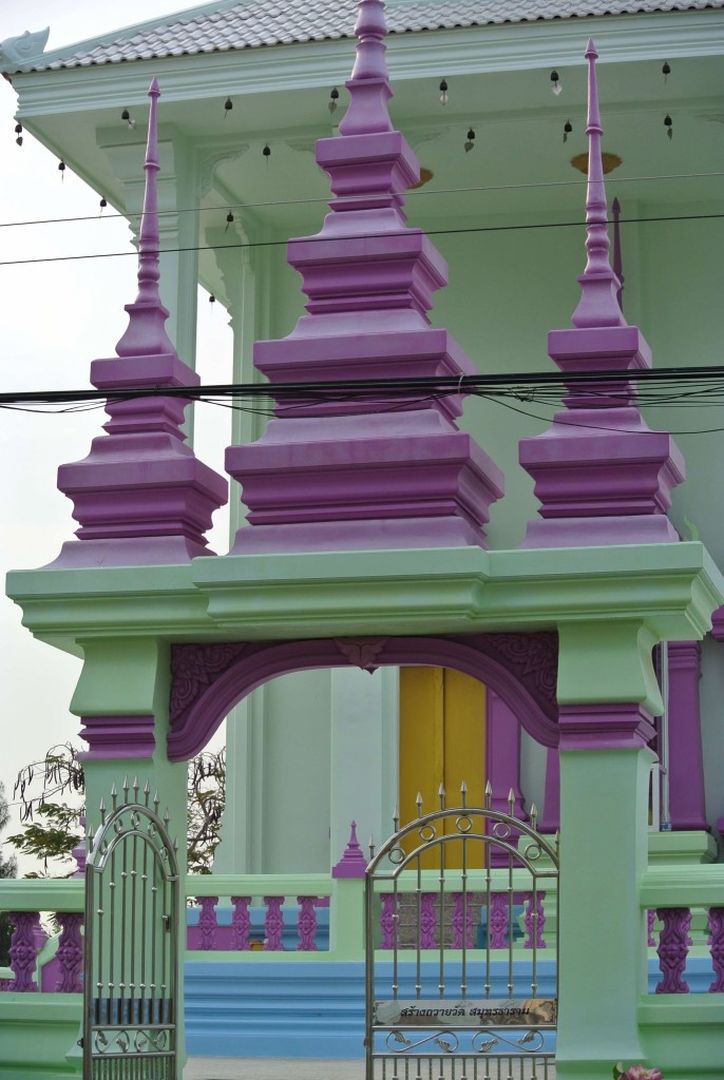 Purple-toned temple near Phetchaburi