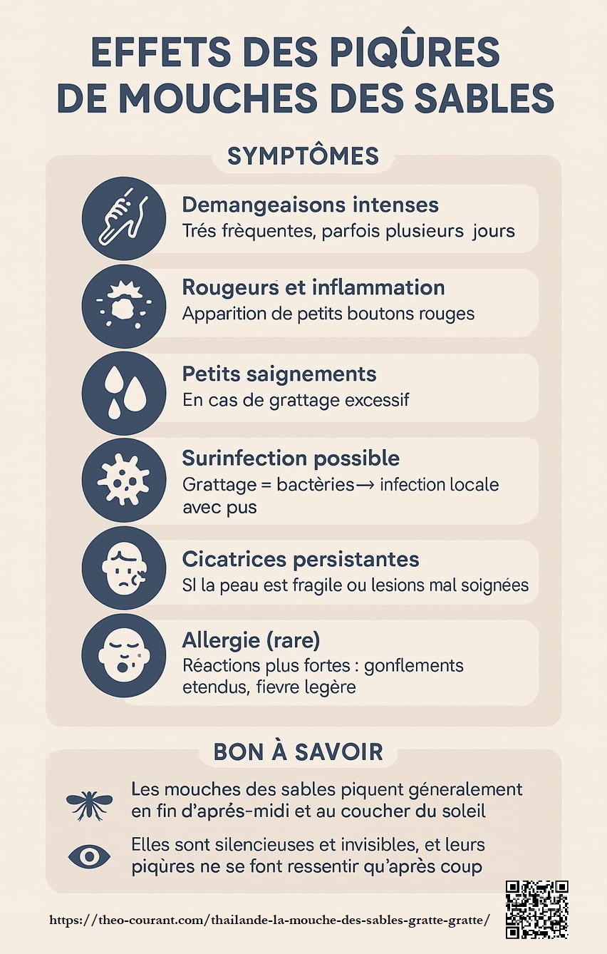 Effets des piqûres de mouches des sables