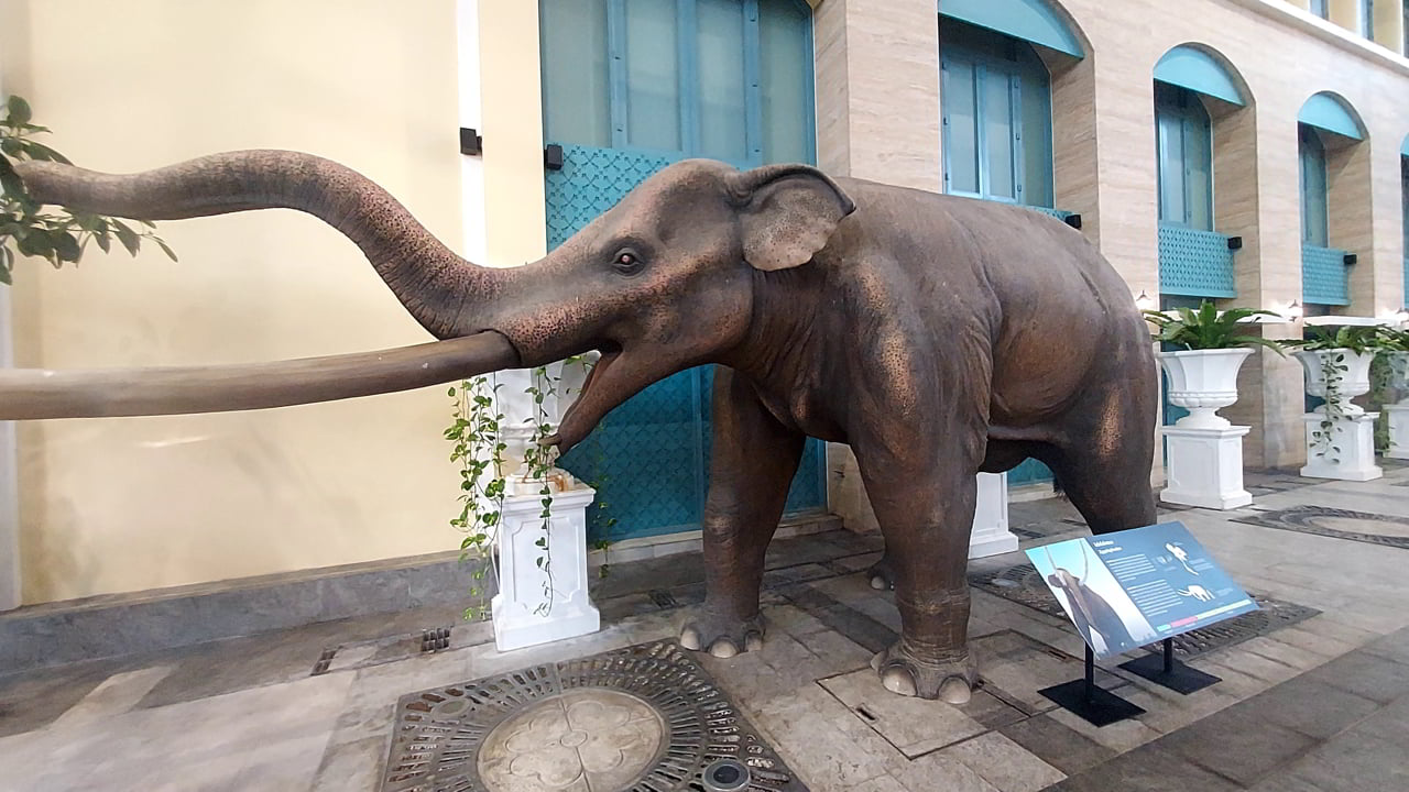 Dinosaure à l'entrée du Museum Pier Bangkok