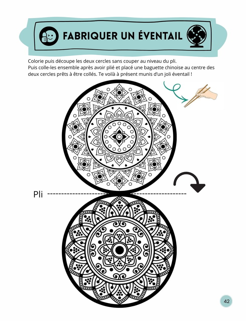 Mon Voyage en Thaïlande - Carnet d'activités pour les enfants de 6-10 ans - Fabriquer un éventail