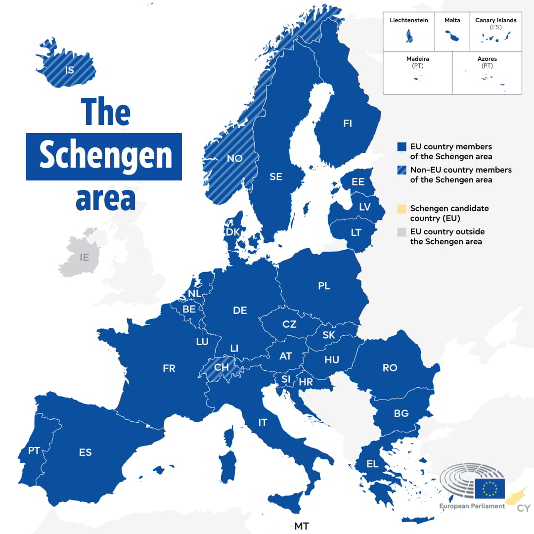Countries Are Part of the Schengen Area